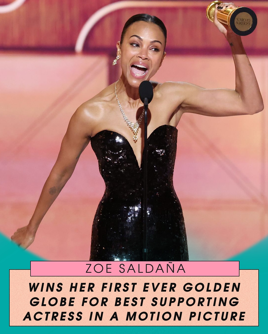 Zoe Saldaña Makes History at the Golden Globes